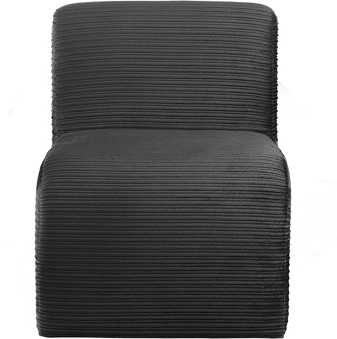 Coaster Home Furnishings - Drayton - Wood and Metal - Upholstered Armless Accent Chair with Sinuous Curves Ribbed Detailing and Foam Padding - Living Room - Black - 907526