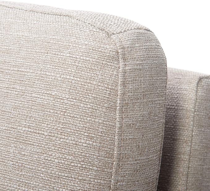 Tommy Hilfiger Russell AccentChair Medium-Soft Pillow Back Mid-Century Modern &amp Industrial Armchair Comfortable LoungeChair for Living Room Bedroom or Office Gray Square Metal Frame in Linen