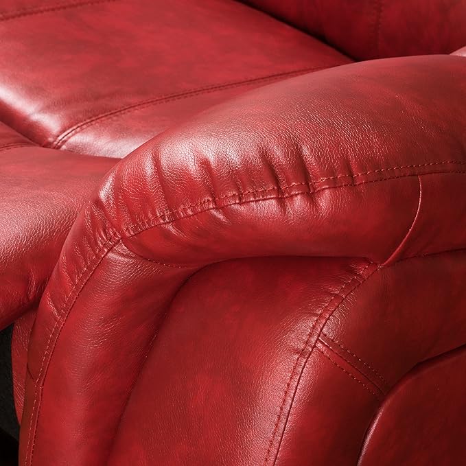 Christopher Knight Home Hawthorne Glider Recliner Leather Oxblood Red