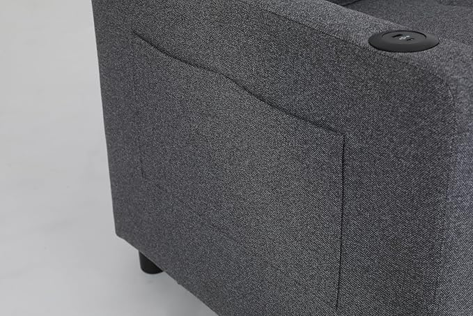 KEIKI Sleeper Chair Bed 3-in-1 Convertible Pull Out Sleeper Chair Bed Convertible Sofa Bed with USB Ports Side Pocket Single Armchair for Small Spaces Living Room Apartment Antique Grey