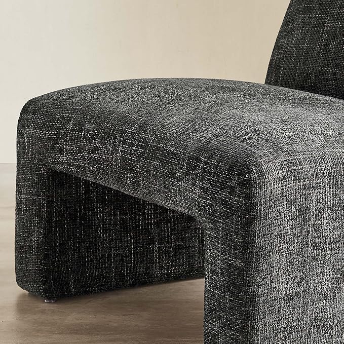 Modway EEI-6765-CAR Amita Chenille Upholstered Accent Chair Carbon Black