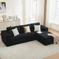 106 Cloud Modular Sectional Sofa Couch with L-Shape ChaiseModern Boneless Sectional Couch with Deep SeatUpholstered Couches for Living Room BedroomNo Assembly RequiredBlack