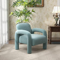 Modern Accent Chair Comfy Velvet Upholstered Armchair Cozy Vanity Chair Single Sofa Tufted Barrel Chair Reading Chair for Living Room Bedrooms Corner（Blue）