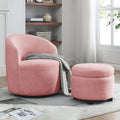 Swivel Barrel Chair Living Room Swivel Chair with Round Storage Chair 360 ° Swivel Club Chair Nursery Bedroom Office Hotel with upholstered Modern Armchair Teddy Fabric