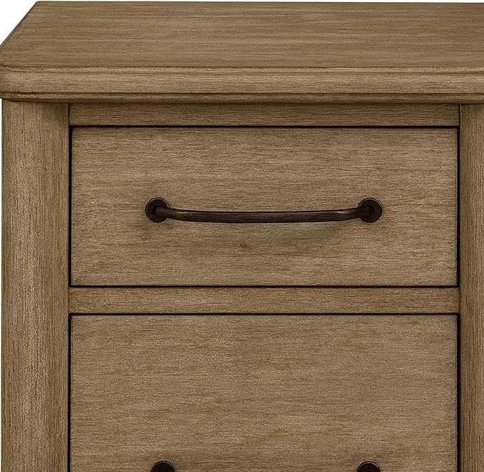 2 Drawer File Cabinet with Lock Small Solid Wood Filing Cabinets Organizer with Locking Drawers for Home Office Under Desk StorageModern FurnitureSand