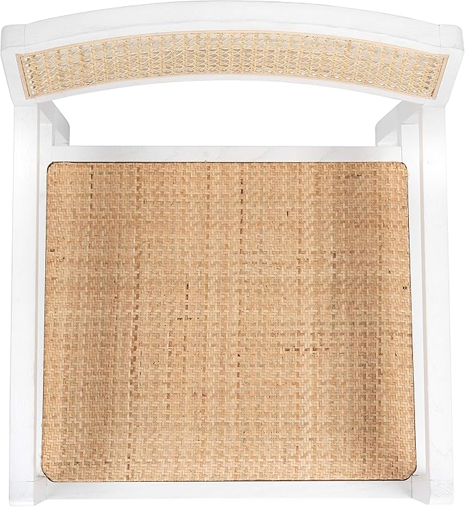 Safavieh Home Lula White and Natural Cane Accent Chair