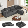 97 Modular Sectional Sofa L-Shaped Boneless Couch with Deep Seat Cozy Cloud Couch Sectional with Convertible Ottoman Modern Sectional Couches for Living Room（ Grey）