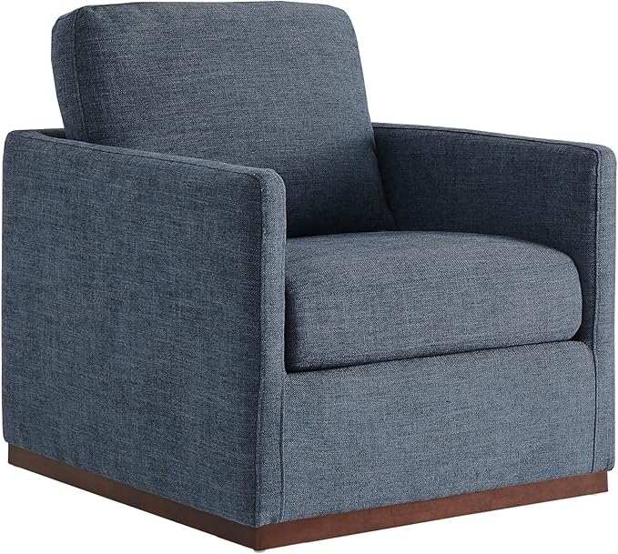 CHITA Swivel Accent Chair FSC Certified Mid Century Modern Arm Chair for Living Room and Bedroom Fully Assembled Blue