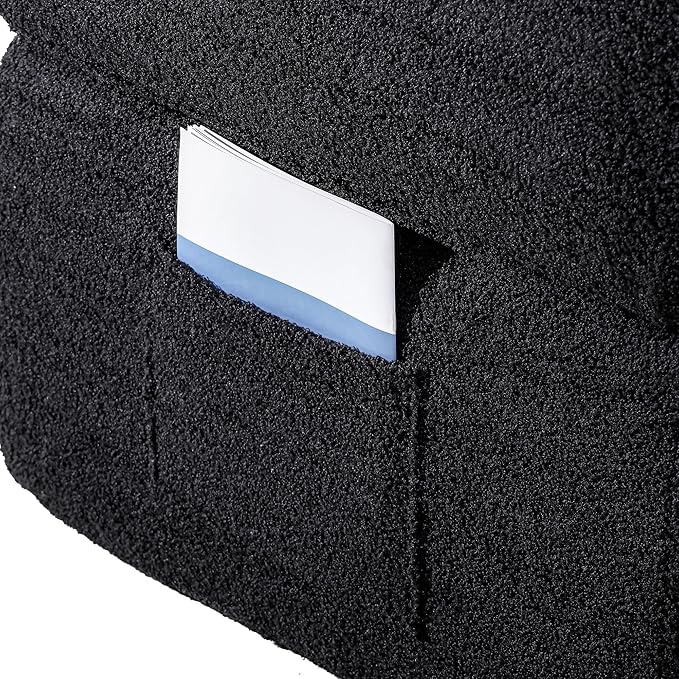 Convertible Folding Sofa Bed79”Full Size Floor Sleeper Boneless CouchTeddy Velvet Full Foam Futon Loveseat for Living Room BedroomNo Assembly Required (Black)