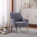Modern Mid Century Chair Velvet Sherpa Armchair for Living Room Bedroom Office Easy Assemble