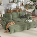 Hanherry 81 Sectional Couch with Pull Out Sofa BedCorduroy Sleeper Sofa with Storage Ottoman &amp USB ChargingComfy L Shaped Modular Couches for Living RoomApartment | USB charging port side poc