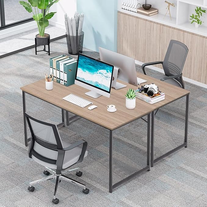 Computer Desk 39 Inch Office Desk with Metal Frame Home Office Desk Modern Simple Style for Small Space Home Office Living Room Bedroom Nature