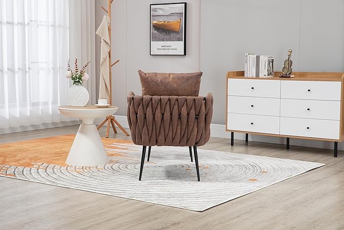 Velvet Accent Chair Modern Upholstered Armchair Tufted Chair with Metal Frame Single Leisure Chairs for Living Room Bedroom