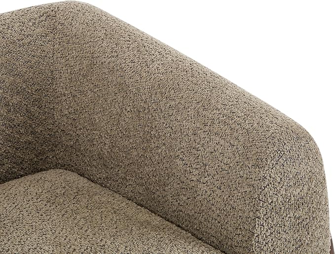 Christopher Knight Home Holly Modern Boucle Fabric Upholstered Club Chair for Living Room Home Office Apartment Relaxing Chair with Removable Cushion and Birch Wood Legs Light Brown