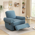 Christopher Knight Home Besty Chenille Upholstered Swivel Recliner Chair Wooden Swivel Accent Chair with Adjustable Backrest Super Comfort Rocker Recliner Sofa for Living Room/Bedroom Sky Blue