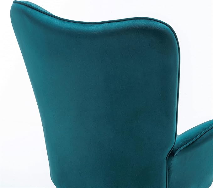 Chic Accent Arm Chairs for Living Room Bedroom or Home Office Button-Tufted Midcentury Armchair with Wingback Design and Splayed Legs Greynish Blue