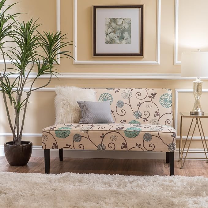 Christopher Knight Home Dejon Fabric Love Seat White And Blue Floral