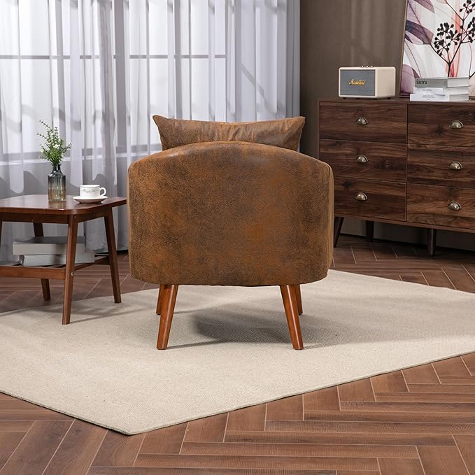Modern Wood Frame Armchair Modern Accent Chair Lounge Chair for Living Room