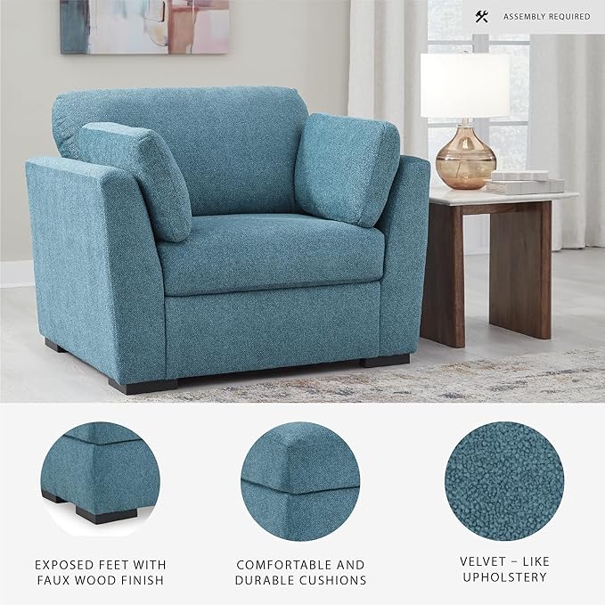 Signature Design by Ashley Keerwick Modern Upholstered Oversized Chair Blue