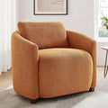 Boucle Accent Barrel Chair Cloud Reading Chair for Living Room &amp Bedroom Furry Sherpa Armchair with Cozy Soft Throw Pillow Back Comfy Upholstered Lounge Chair Modern Single Sofa Chair