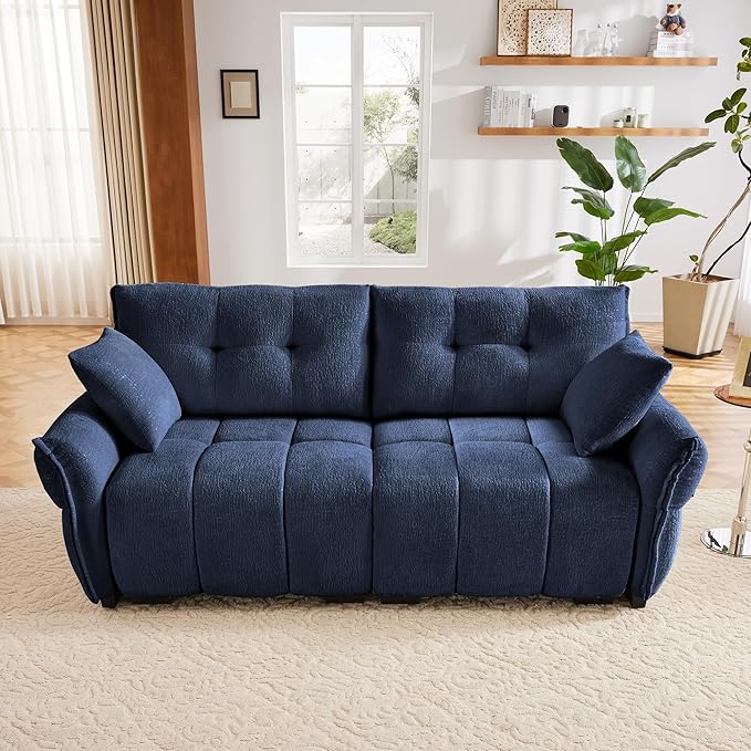 mikibama Oversized Modular Sectional Sofa78 Chenille Loveseat Sofa CouchModern 2 Seater Sofas Couches for Living RoomComfy Love Seat with Deep Seat for Small SpacesApartmentOffice(Blue)