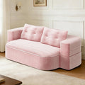 2 in 1 Convertible Compressed Sofa Bed 51.2'' Modern Boneless Loveseat Sleeper in a Box Floor Mattress Futon Couch No Assembly Needed Space Saving Pink 2 Pillows &amp Blanket Full for Home