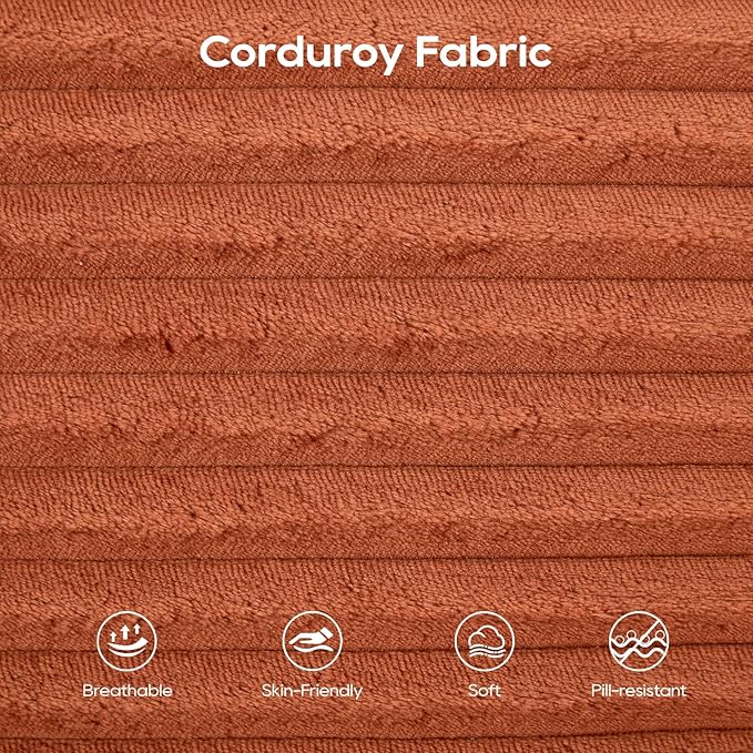 KIVENJAJA 70.87 Boneless Loveseat Sofa Modern 2-in-1 Convertible Sleeper Sofa Comfy Cloud Loveseat Couch Corduroy Small Boneless Couches for Living Room Small Space Bedroom Orange