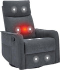 PELUMY 360 Swivel Rocking Recliner Chair for Adults Nursery Rocking Chair with Heat and Massage Glider Reclining Chair for Small Space Living Room Bedroom (Dark Grey)