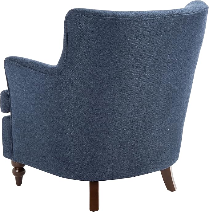 SAFAVIEH Home Collection Levin Navy/Walnut Accent Club Chair