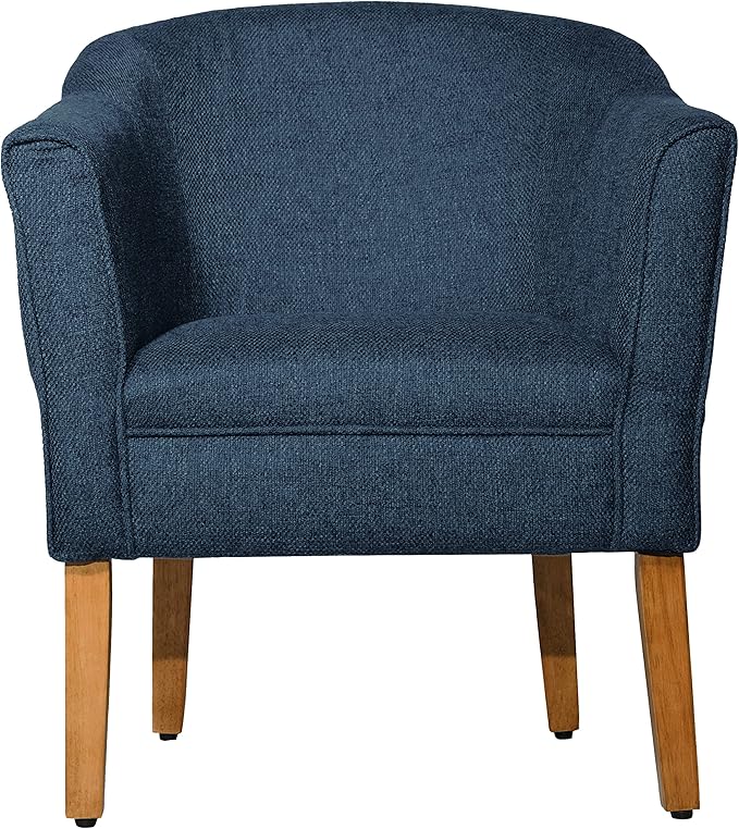 HomePop Barrel Shaped Accent ChairArm Rest WOOD AND POLYESTERBlue Medium