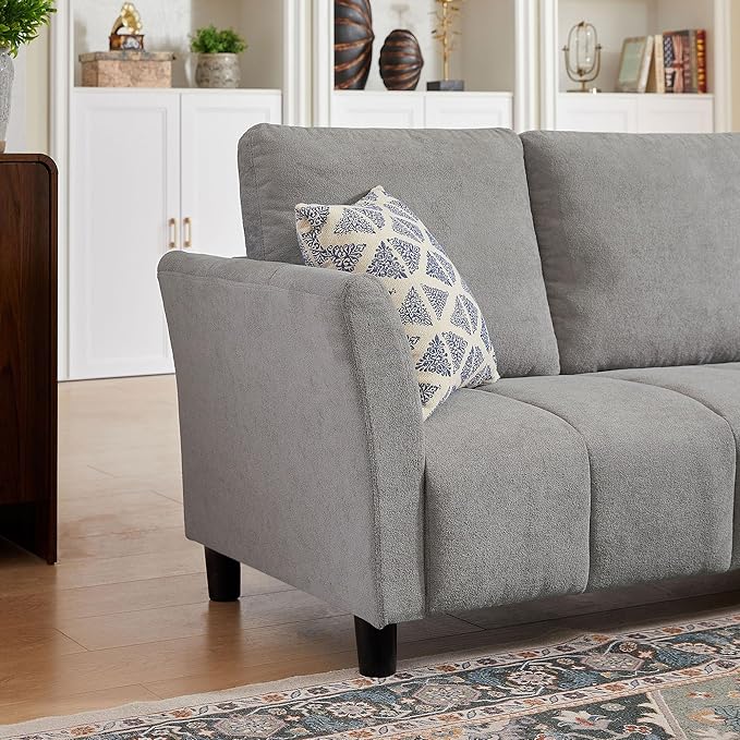 102 L Shape Sectional Couch6 Seat Convertible Modern Corner Sofa Sectional with Removable Covers for Living Room Light Grey