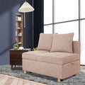 SEJOV 71 Convertible Couch Bed Brown Wood Loveseat Sofa Adjustable Couch Sleeper with Pull Out Bed Modern Linen Fabric Space-Saving Sofas for Living Room Apartment and OfficeLight Brown