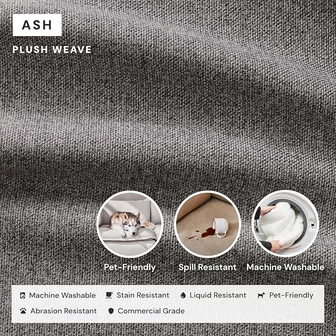 Anabei Modular Washable 2-Seater in Ash | Deluxe+ Seat | Cloud Pillow