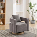 29.1 W Swivel Accent Chair with Open Back Modern Comfy Sofa Chair with Rubberwood Base 360 Degree Comfy Lounge Reading Armchair for Living Room Bedroom Nursery Office or Club (Charcoal)