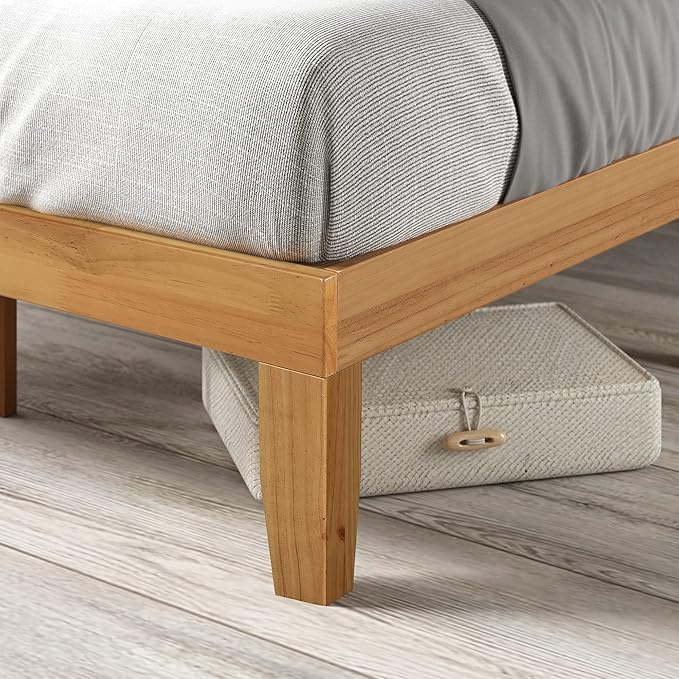 ZINUS Moiz Wood Platform Bed Frame / Wood Slat Support / No Box Spring Needed / Easy Assembly Natural Queen
