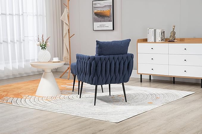 Velvet Accent Chair Modern Upholstered Armchair Tufted Chair with Metal Frame Single Leisure Chairs for Living Room Bedroom