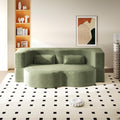 78” Floor Sleeper Sofa Bed Modern 2 in 1 Full Size Foldable Mattress with 2 Pillows Convertible Boneless Couch with Deep Seat for Living Room No Assembly Required (Green &amp Corduroy) | No Assemb