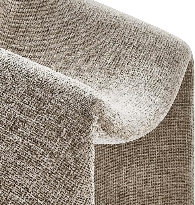 Modway Vivi Chenille Upholstered Accent Khaki-Plush Comfy Armchair Ideal as a Modern Barrel Lounge Reading Chair for Living Room Bedroom or Cozy Corner Seating