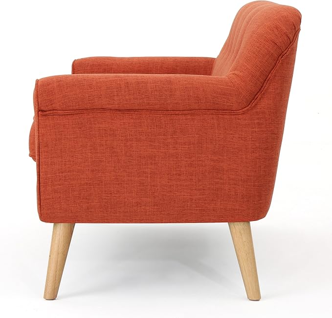 Christopher Knight Home Mariah Mid-Century Modern Loveseat Muted Orange