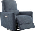CHITA Power Recliner Chair Swivel Glider FSC Certified Upholstered Fabric Living Room Nursery Reclining Sofa Chair with Lumbar Support Ink Blue