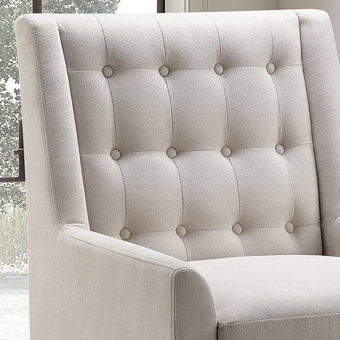 Rosevera Maci Accent ChairsMid Century Modern Armchair for Living Room Comfy Seat for Bedroom ApartmentEasy Assembly Standard Size Beige