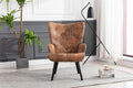Accent Chair Living Room/Bed Room Modern Leisure Chair Coffee Color Microfiber Fabric