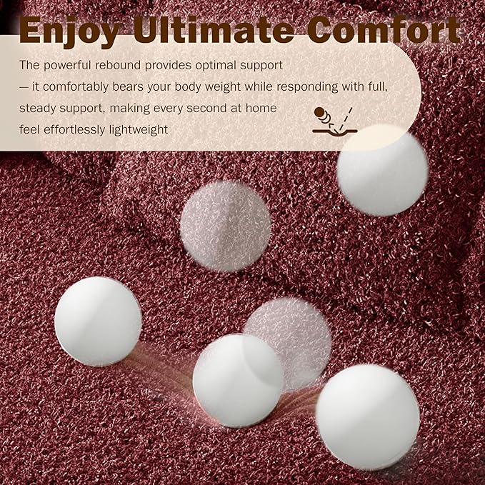 2 in 1 Convertible Compressed Sofa Bed 54'' Modern Boneless Loveseat Sleeper in a Box Floor Mattress Futon Couch No Assembly Needed Space Saving Burgundy 2 Pillows Full for Small Living Room