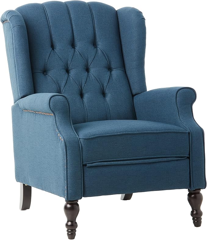 Christopher Knight Home Walter Fabric Recliner Dark Blue