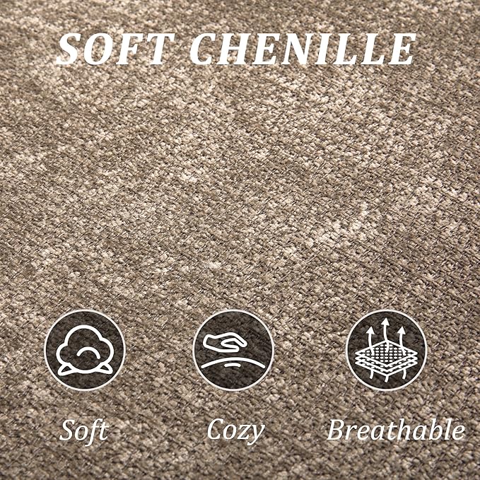 95” Modern Curved Sofa Chenille Fabric Comfy Cloud Couch No Assembly Required Half Moon Couch with Deep Seat 4 Pillows for Living Room Apartment Bedroom