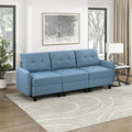 Lexicon Modern Couch with Hidden Storage Textured Fabric Modular Sofa Couch with Button-Tufted Design Reversible Back Cushion for Living Room/Bedroom/Office Blue