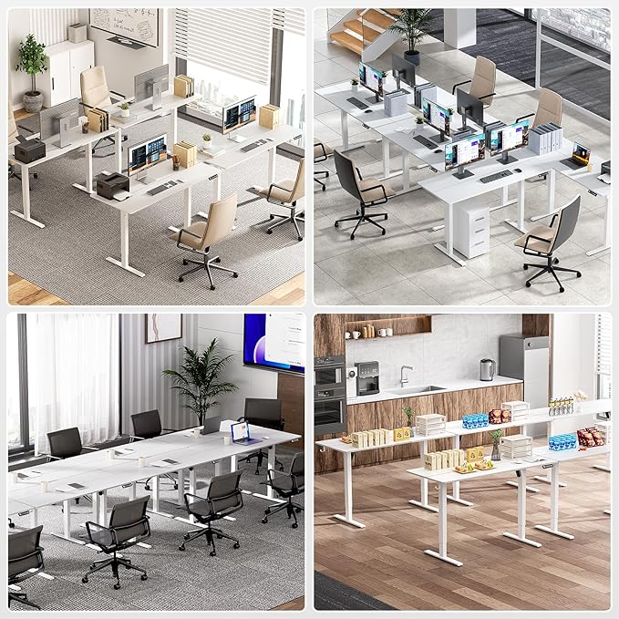Singel Motor Standing Desk 63 inch White
