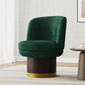 Christopher Knight Home Mirin Upholstered 360° Swivel Accent Chair Chenille Fabric Swivel Barrel Chair Modern Vanity Chair for Living Room Bedroom Green+Brown