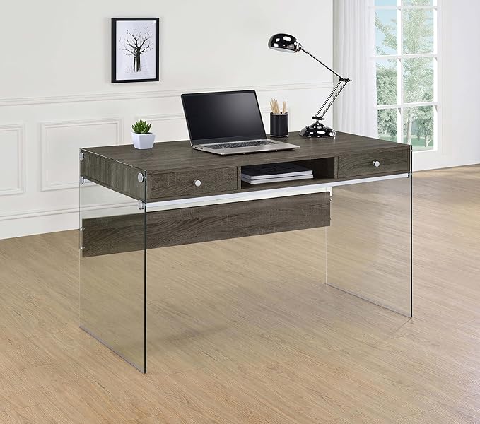 Coaster Home Furnishings Dobrev 48-inch 2-Drawer Writing Desk Weathered Grey 800818