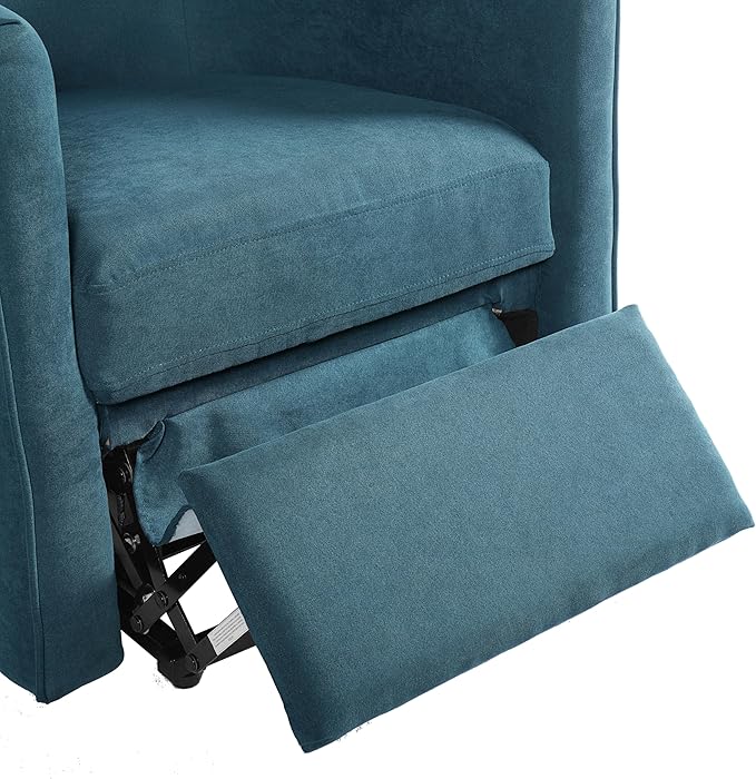 Power Lift Recliner Chair for Seniors Barrel Shape Recliner Chair with Footrest and Side Pocket Curved Armrests Lift Assist Lounge Chair Electric Lift Chair for Living Room (Blue12)